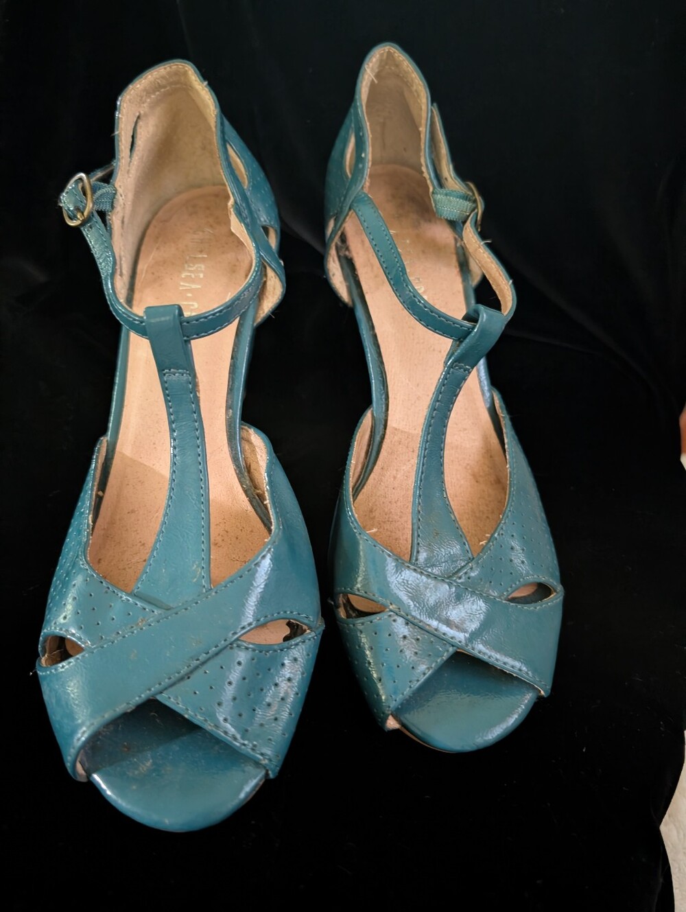 Chelsea Women’s Teal T-Strap Peep Toe Sandals - Stylish Comfort